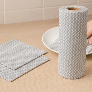 24 Disposable Lazy Kitchen Cleaning Wipes Rolled Dry Microfiber Wiping Rags Washable Non Woven Dish Cloths Paper