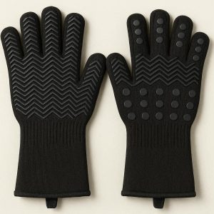 4 Professional Grade Heat Resistant Cooking Gloves Non Slip Silicone Oven Mitts For Baking And Outdoor Barbecue Smoking