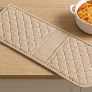 6 Dual Pocket Cotton Oven Mitt Long Kitchen Heat Resistant Baking Pot Holder Runner For Hot Casserole Dishes